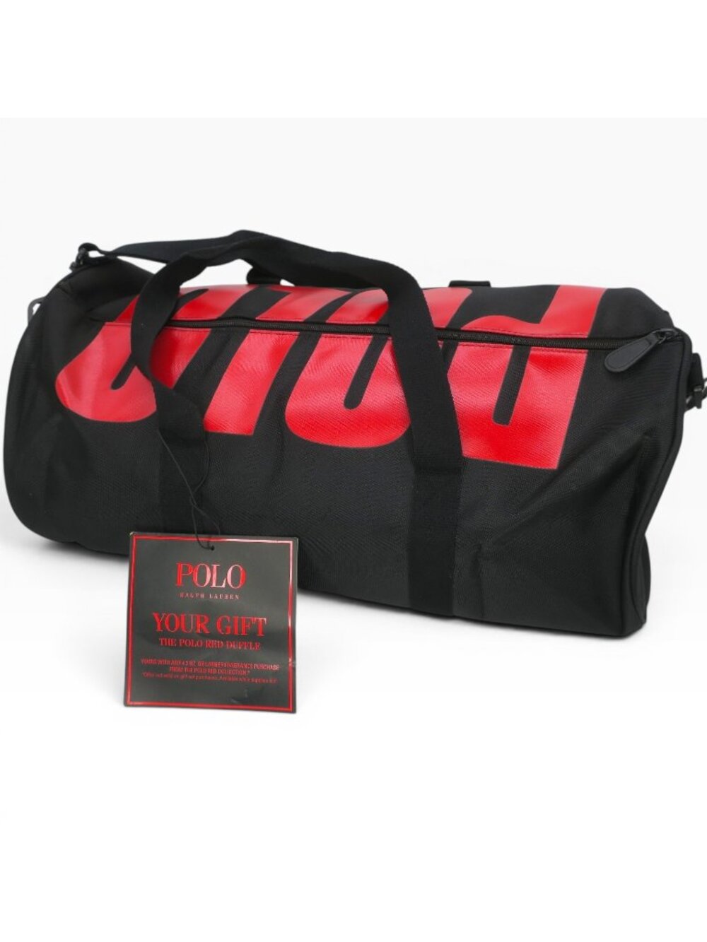 Ralph Lauren Polo Fragrances Duffle Black Red Pony Bag Gym Weekender Overnight - Picture 4 of 4